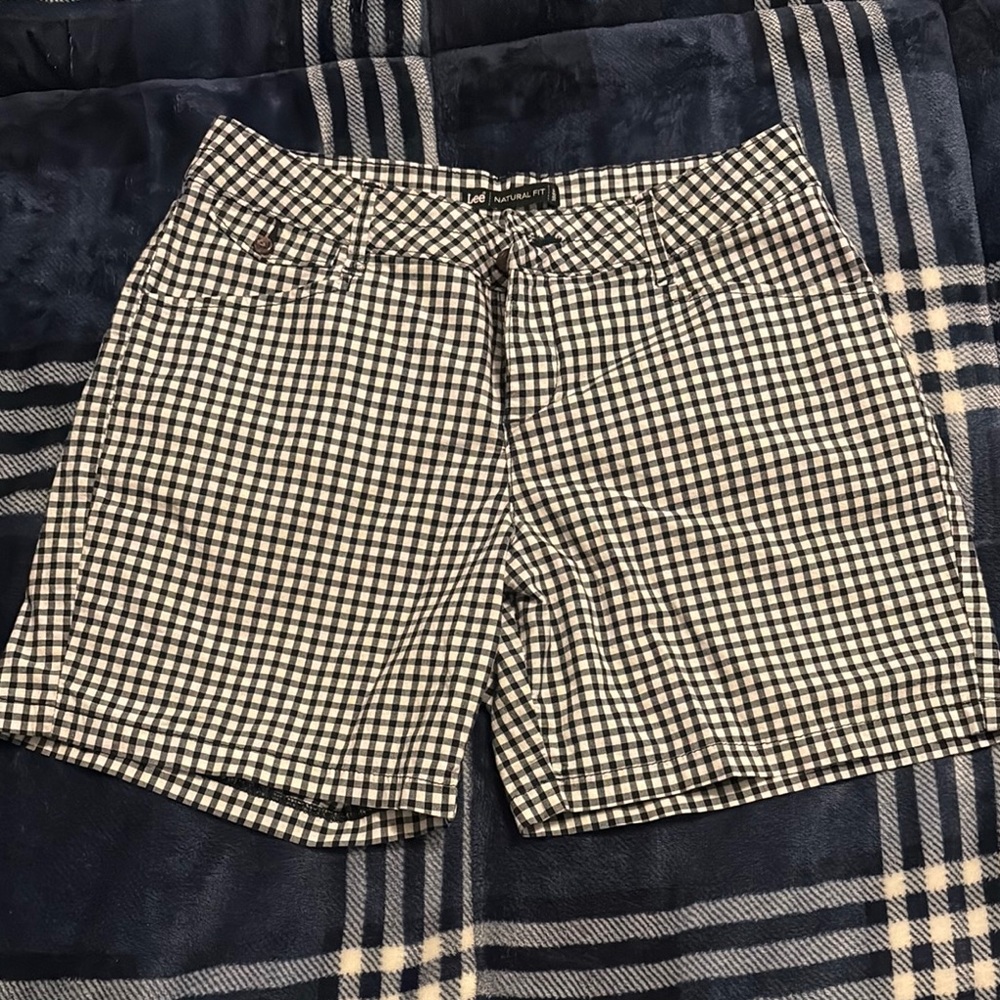 Lee Women’s Black and White Checkered Shorts